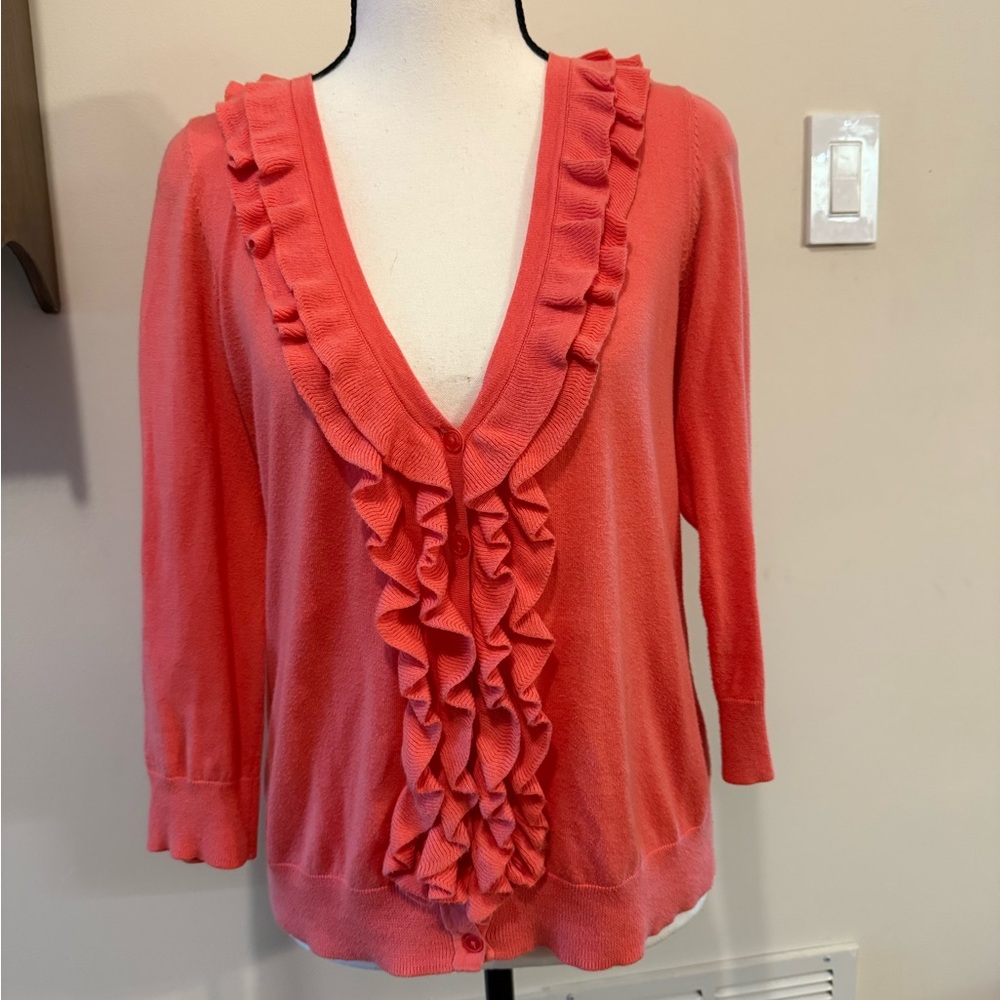 Talbots | Coral Ruffle Cardigan - Picture 4 of 6